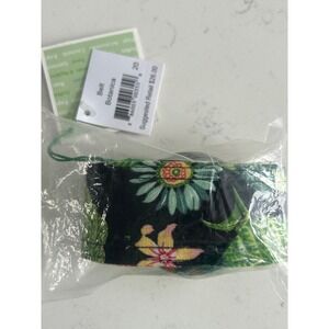Vera Bradley Belt Botanica Floral Print Black Green Accent Tie‎ Closure Women